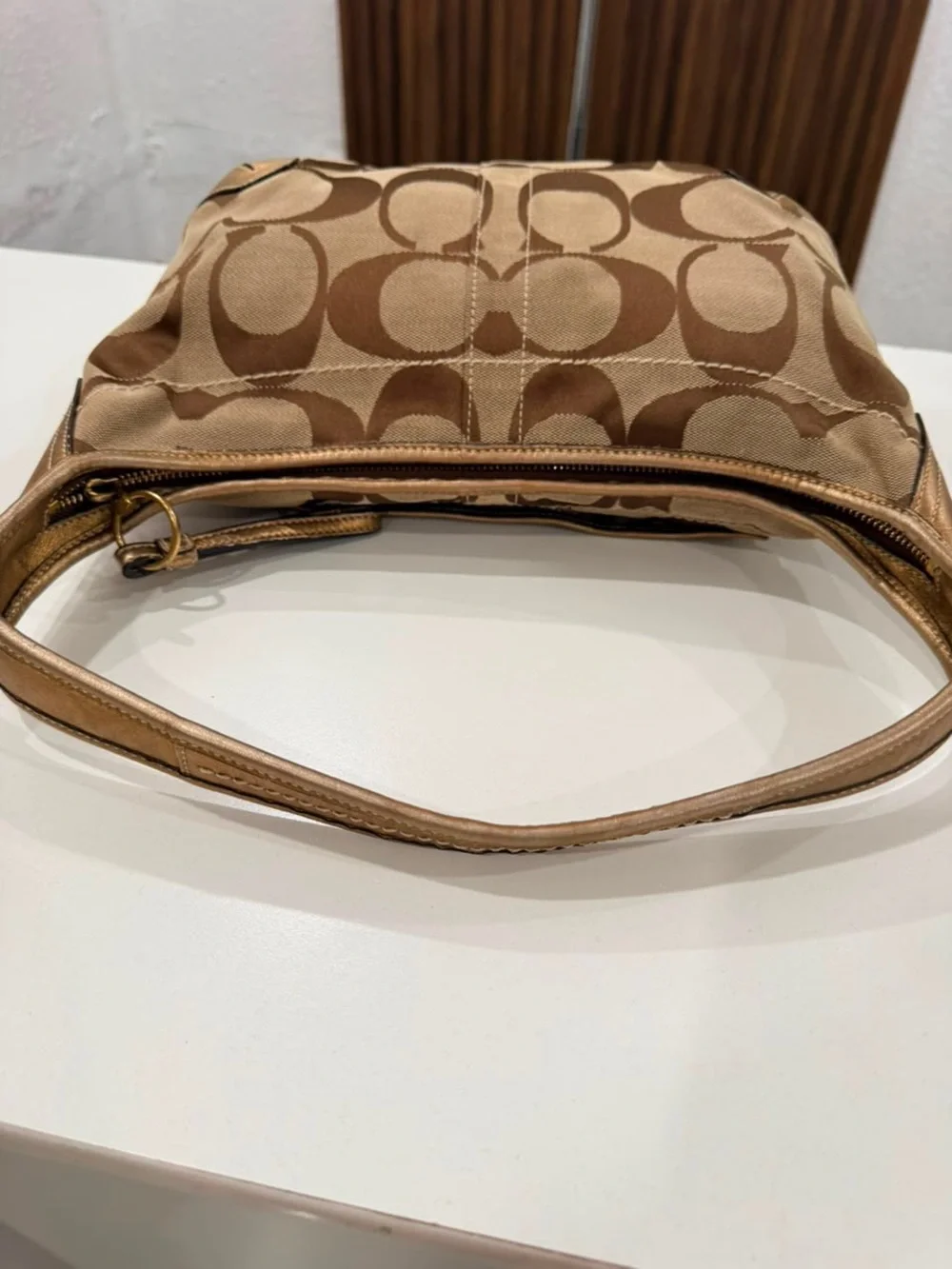 Coach Ergo Y2K Monogram Canvas Leather Hobo Brown Tan Shoulder Bag VTG #11600